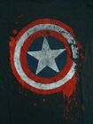 Marvel Captain America Distressed Shield Black T-shirt Licensed New Unworn