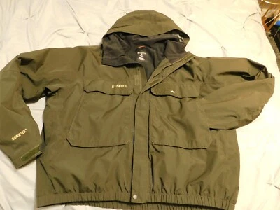 Simms Fly Fishing Jacket GORE-TEX Size XL Olive Green - Image 1 of 4