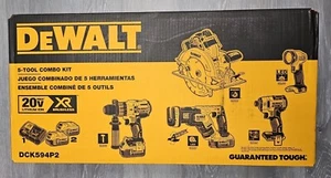DEWALT DCK594P2 20V Max* XR 5-Tool Combo Kit - Picture 1 of 1