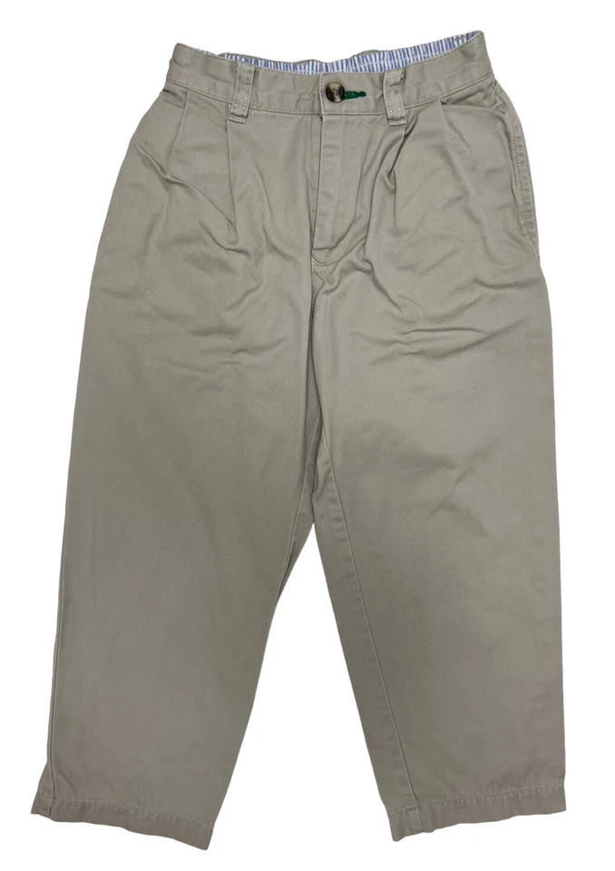 Pantalones de vestir vintage Tommy Hilfiger para niño cintura elástica pierna recta caqui talla 6 Foto 1 de 4