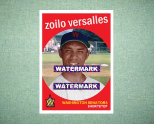 Zoilo Versalles Washington Senators 1959 Style Custom Baseball Art Card - Picture 1 of 2
