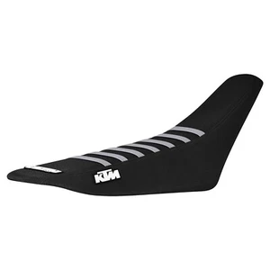 2001-2006 KTM SX-SXF JDR SEAT COVER all BLACK w/ SILVER ribs #73 LOGO - Picture 1 of 5