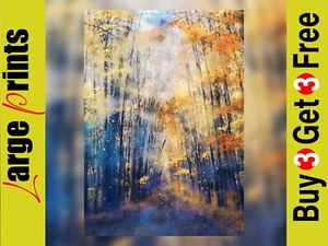 Forest walk wall art print, Landscape watercolour painting of trees - Picture 1 of 9