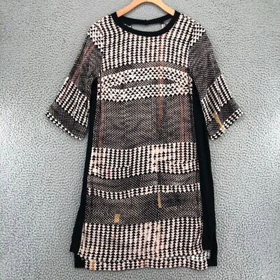 Michael Stars Dress Womens Extra Small Black Geometric Shift Mini 3/4 Sleeve - Image 1 of 4