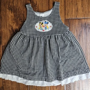 VTG Mickey And Crew Dress Gingham Pattern Size 6 Mickey And Minne 90's Disney - Picture 1 of 8