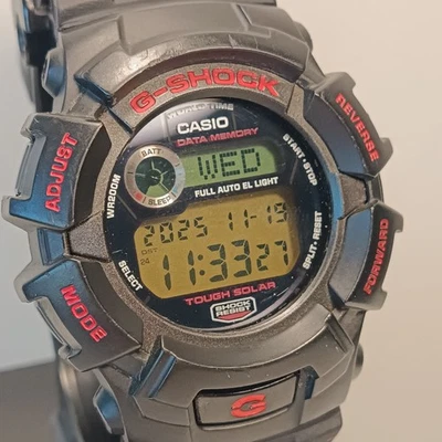 Vintage Casio G-SHOCK G-2300B Tough Solar 2184 New Strap & Battery Data Memo Red - Image 1 of 4