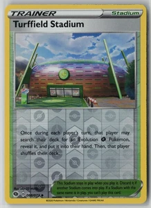 Tarjeta holográfica inversa Turffield Stadium 068/073 Pokemon Champion's Path casi nueva 1 - Imagen 1 de 2