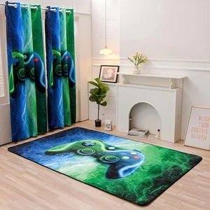 Gamer Gaming Area Rug Tie Dye Lightnings Gamepad Rug Games Console Action But... - Foto 1 di 8