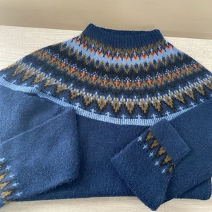 Robert Bruce Scandinavian Design Sweater Sz L Long Sleeve Blue Mohair Vtg EUC - Imagen 1 de 8