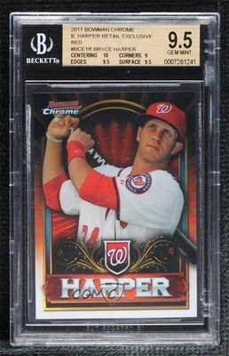 2011 Bowman Chrome Exclusive Topps Value Box Red Bryce Harper BGS 9.5 GEM MINT - Image 1 of 2