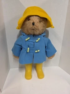 1977 Eden Paddington Bear Plush 20 Inch With Coat Hat And Yellow Boots - Picture 1 of 8
