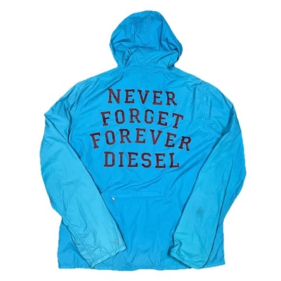 Chaqueta cortavientos Diesel ligera cremallera azul medio nunca olvides ver nota Foto 1 de 4