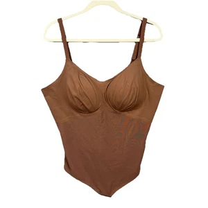 Honey Love Women’s Superpower Thong Bodysuit Shapewear Brown 3X Slimming New - Picture 1 of 6