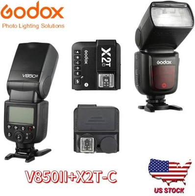 US Godox V850II Flash GN60 2.4G 1/8000s HSS 650 Full-Power Flashes+X2T-C Trigger - Image 1 of 4