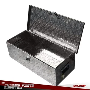 Truck Tool Box Silver For Flatbed Pickup Truck Bed Trunk Storage 30"x 13"x 10" - Picture 1 of 9