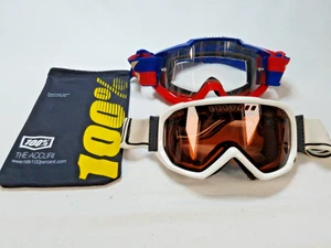 100% Accuri x2 Sand Goggles Smoke Black Red Blue White Adjustable Strap FC1-2 - Foto 1 di 10
