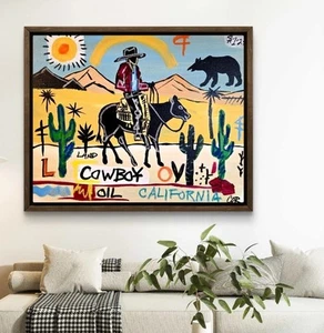 COWBOY CORBÉLICO CALIFORNIA 16X20 GRAN EXPRESIONISMO PINTURA ARTÍSTICA ORIGINAL HOGAR - Imagen 1 de 12
