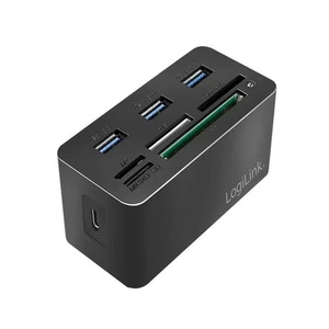 LogiLink USB 3.2 Gen 1 Mini-Dockingstation 8-Port schwarz Kartenleser Cardreader - Bild 1 von 6