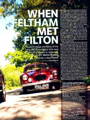 1954 Aston Martin DB2/4 1953 Bristol 404 Review Report Print Article J961 Foto 1 de 4