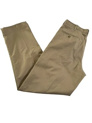 Lands End Mens Tag 27 (28Wx29L) Plain Front Chino Khaki Pants Blend NEW #4067 - Image 1 of 4