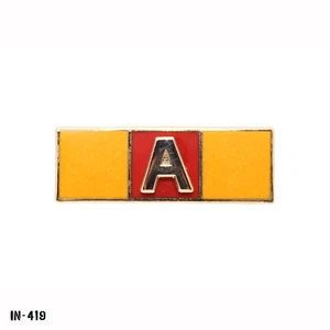 Award Citation Bar Pin Orange Red Orange "A" Gemsco USA ~ NEW - Picture 1 of 1