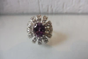 Anello, 925 Argento Con Sotile Lucidato Pietre, Anello Elegante - Picture 1 of 5