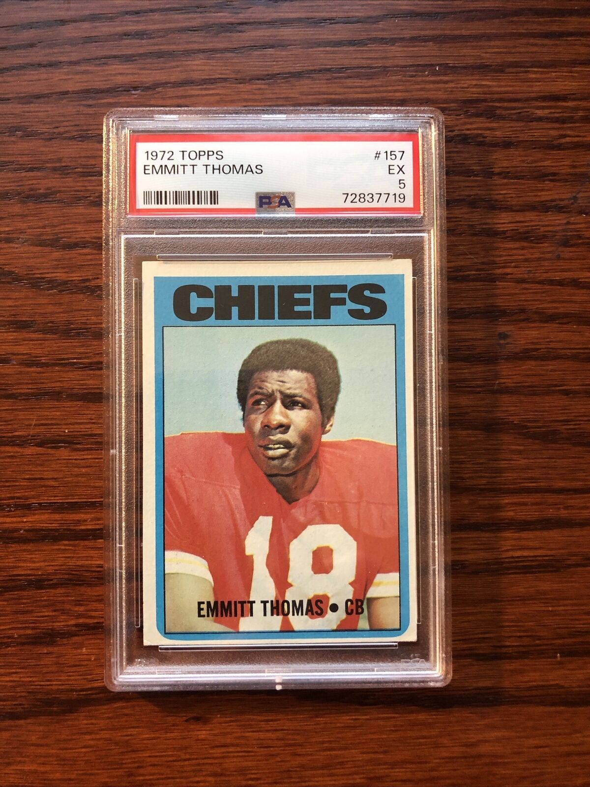 1972 TOPPS #157 Emmitt Thomas Kansas City Chiefs HOF PSA 5 EX Rookie Card RC