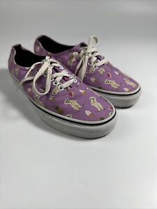 Vans Unisex Athletic Sneakers Shoes Purple Dog Low Top Lace Up W 9 M 7.5