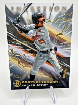 2023 Bowman Inception #16 Braylin Tavera Gold Foil Electricity /50 Orioles - Image 1 of 2