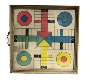 Antiguo Tablero De Parchís Teob Enmarcado Cristal Sin Fichas Ni Dados - Imagen 1 de 5