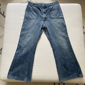 Vintage US NAVY Pants Mens 38XL 34x30 Utility Trousers TYPE II Denim Wide Leg FR - Picture 1 of 16
