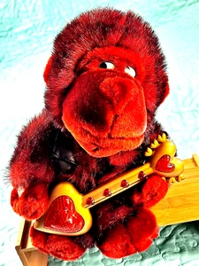 VALENTINE"S DAY Animated Plush Ape, Gorilla Sings "Wild Thing" Mouth Moves 9" - Picture 1 of 12