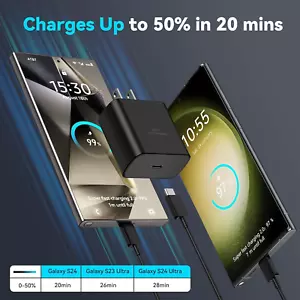 45W Super Fast Charger for Galaxy S24/S23 Ultra/S23/S22 Ultra/Note20/Note10 - Picture 1 of 18