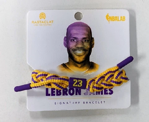 LEBRON JAMES - LOS ANGELES LAKERS - MEDIUM/LARGE BRAIDED WRISTBAND BRACELET Cover