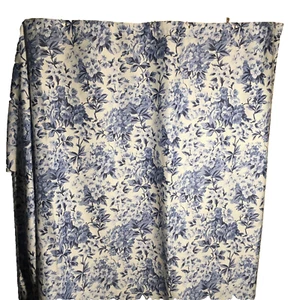 Laura Ashley Shower Curtain Fabric Blue & White Floral 71 in wide 74 in long - Picture 1 of 7
