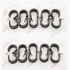20PCS Stainless Steel 3/16" Cushioned Hose Mounting Clamp Loop Strap Black