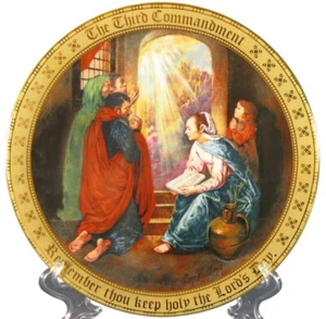 Keep Holy The Lords Day Collector Plate Ten Commandments Mary Mayo Vintage 24kt - Picture 1 of 5