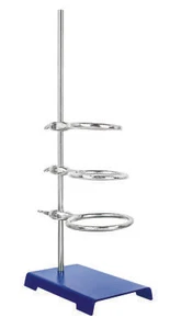 Eisco Labs Retort Stand & Ring Set - 8"x5" Base, 20" Rod - 3", 4" & 5" Rings - Picture 1 of 1