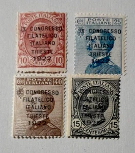 1922 NONO CONGRESSO FILATELICO TRIESTSTE NUOVI MNH** RARO IL 15 CENTESIMI - Foto 1 di 2