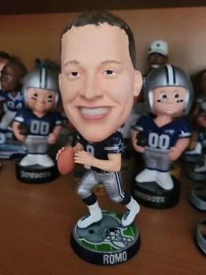 RARO Tony Romo Big Head Dallas Cowboys Bobblehead Bobble Legends Field Edición Limitada Foto 1 de 4