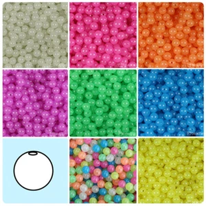 BeadTin Glow 8mm Round Plastic Beads (300pcs) - Color choice - Picture 1 of 9