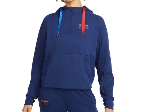 NWT Nike Women's FC Barcelona 1/4 Zip Travel Hoodie DH7930-492 Size Small S $105 Cover