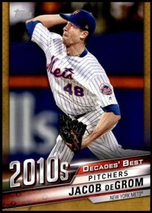 Jacob deGrom 2020 Topps Decade's Best Series 2 5x7 Gold #DB-98 8/10 Mets