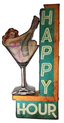 HAPPY HOUR MARTINI LED Double-Sided Marquee Sign-PREOWNED/TESTED (NO BULBS) - Image 1 of 4