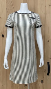 Vintage R&K Originals Black White Shear Stripe Dress - Picture 1 of 9