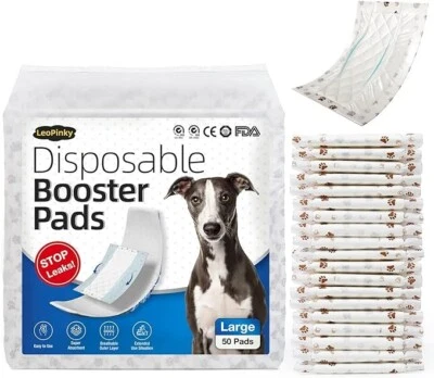 Dog Diaper Liners Booster Pads for Male and Female Dogs, 50ct | Disposable Large - Image 1 of 4