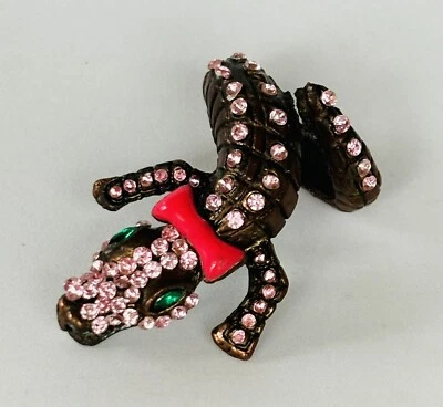 Anel de strass réptil crocodilo jacaré tamanho 6,5 strass rosa - Imagem 1 de 4