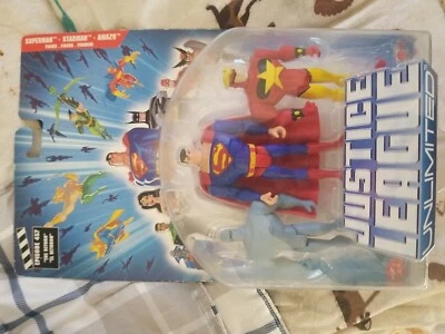 Justice League Unlimited Episodio 457 Superman Starman Amazo Mattel Paquete de 3 NUEVO Foto 1 de 2