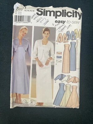 Simplicity 5561 NEW Evening Gown Strapless & Bolero Jacket Size 12-18 - Image 1 of 4