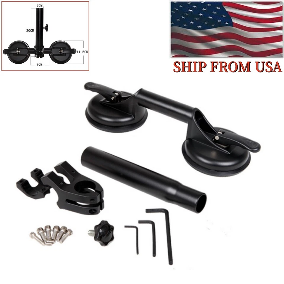 Soporte universal para poste de bandera de Estados Unidos con ventosa para vehículos todoterreno auto SUV furgonetas Foto 1 de 4
